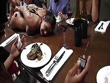 Bound Slave Laid On Dinning Table (Charley Chase,  Princess Donna)