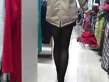A Concealed Camera Inside A Fitting Room Spies On A Bimbos With A Crazy Sexy Booty And Amazingly Hot Legs Inside Stockings.