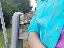 17 Minutes Of Upskirt Bare Cunt Sitting Inside The Bench By The Seawall Masturbating For The Boaters