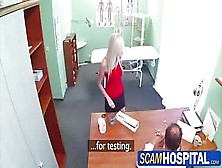 Naughty Blonde Patient Gets Rammed By Her Doctor In The Examining Table