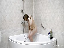 Weekend At The Hotel.  Buttplug Pose And Shower Oral Sex
