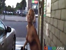 Washing The Car Nude