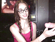 Pigtail Babe Facialized In Gloryhole Three Way