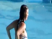 Tiny Boobs And Ass Exposed On The Waterslide