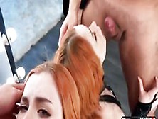 Stepdaddy Spankes Big Ass Stepsister Redhead Hottie Facefuck And Rough Handcuffed Sex Sweetie Fox