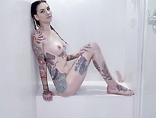Milf With Sexy Tattooed,  Seductive Solo In The Shower