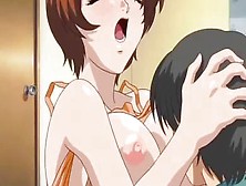 Hentai College Student With Huge Boobs Gives Titjob In The Dorm