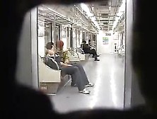 Jap Couple Public Blow In Train