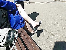Amateur Girl Gets Filmed Dangling Her Flat Shoes In Public
