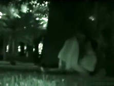 Voyeur Tapes A Partygirl Riding A Guy In The Park
