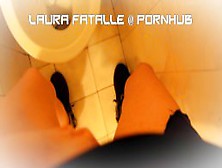 Naughty Step Sister Got2Pee Pissing In Public Toilet - Laura Fat