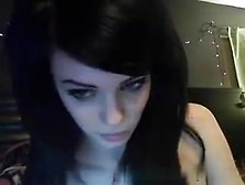 Skinny Emo Immature Plays With Her Dildo
