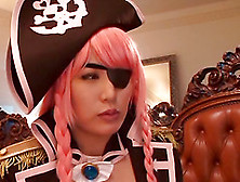 An Asian Girl Dressed As A Pirate Drains A Guy's Cock Dry