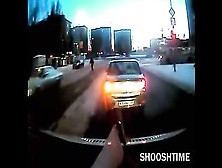 Oblivious Pedestrian Nailed By Big Van