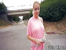 Euro Slut Flashes Her Monster Tits And Banged In Public