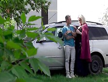 Big Tit Blonde Mom With A Gigantic Booty Seduces A Muscular Dude To Boned Her Inside A Van