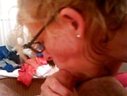 Sexy Gilf Gives Head And Gags On Cock Wearing Glasses