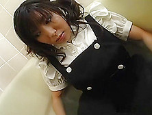 Satomi Maeno In Cosplay As A Horny Maid Who Hides Her Dildo