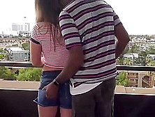 Cute! Thick White Girl Fucks Bbc Lover On Balcony In Vegas