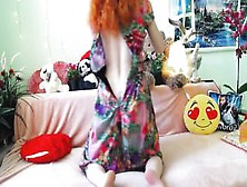 Russian Gorgeous Ginger Woman Tease Into Doggy Style After Undress Summer Dress
