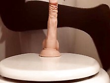 Super Lonely Milf Rides Her Sex Toy Into Hotel Wc Wishing For Real Dick