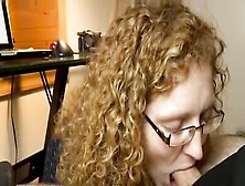 Nerdy Amateur Woman With Glasses Is Stuffing Her Mouth With A Long Cock