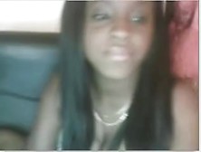 Busty Ebony Teases On A Webcam