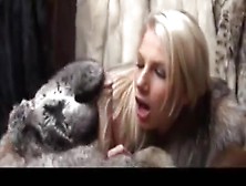 Hot Blonde In Fur Teasing Hj With A Dildo 2