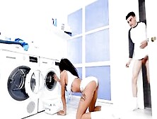 Jordi El Nino Sneaks Up On Babe Roommate While She’S Doing Laundry