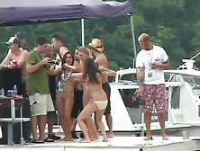 Hot Chicks Getting Naked Wild On Boat