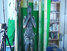Naked Girl Gunged In Cement