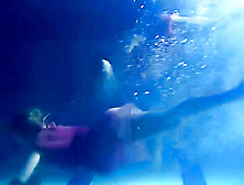 Two Hot Lesbians Underwater Touching Eachother