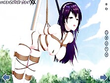 Uncensored Anime / Beauty Japanese Student Fetish Weighs On A Pole With Sex Sex Toy Inside Twat