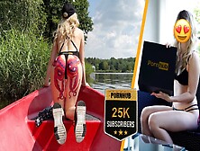 Stepsister Celebrates 25K Subs Achievement By Public Riding Dick Of Her Stepbrother On Boat On River Outside