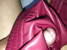 My Ex-Wife's New Red Soft Red Leather Skirt Hand-Job