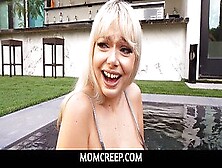 Stepmom Jessica Starling Seduces Stepson In The Pool & Gives Wet Blowjob