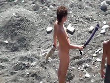 Sexy Nudist Is Getting Naked On The Beach