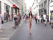 Nude In Public - Kira Walking Down The Street Without Any Clothes
