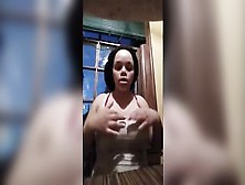 Big Boobed African Pulls Out Big Tits And Shows How To