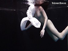 Sexy Mermaid Andrejka Underwater Stripping And Swimming