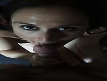 Amateur Brunette Sucks Cock With Guy Moaning