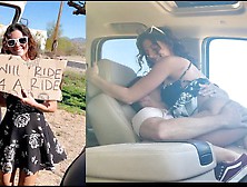Hot Hitchhiker With No Panties: "will Ride 4 A Ride"