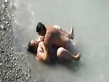 Busty Bbw Caught Fucking In The Sea