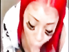 Crimson Haired Doll Is Getting On All Fours On The Floor While Blowing A Rock Rock-Hard Jizz-Shotgun Like A Professional