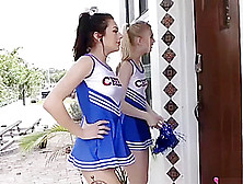 Cheerleader Coach Fucks Three Hot Teen Babes In Hot Orgy