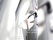 Chinese Shag Dildo On Glass Door - Masturbation