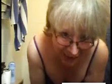 Very Fat Granny Bathes In Bathroom And Does Stript On W