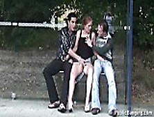 Public Sex Extreme Bus Stop Threesome