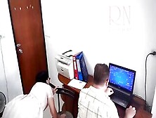 Secret Camera Inside Office.  Secretary Fucks With Her Boss.  Boss