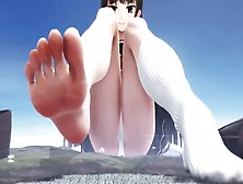 Giant Hentai Babe In Short Skirt Destroying The City With Her Massive Feet